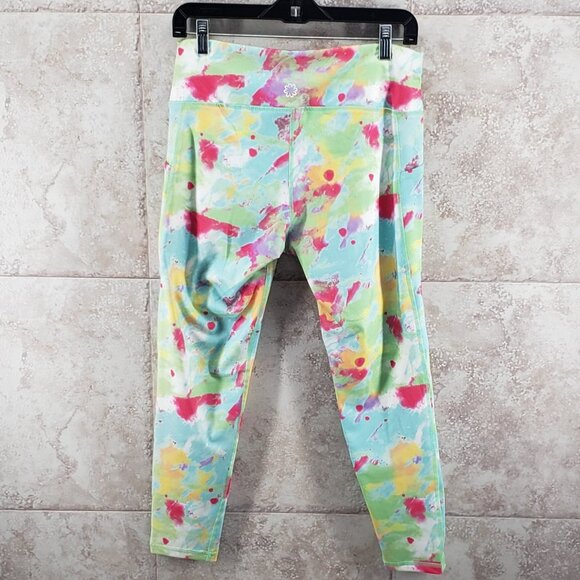 Capri Graffiti Moisture Wicking Pro Player Leggings Yoga Pants Ladies Size M - Picture 2 of 5